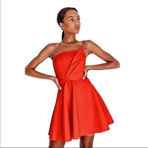 Lulus VIP Treatment Red Strapless Skater Dress